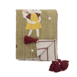 Bloomingville Peo Decke Bunt 160x130 cm Weihnachtsdecke Recycelte Baumwolle