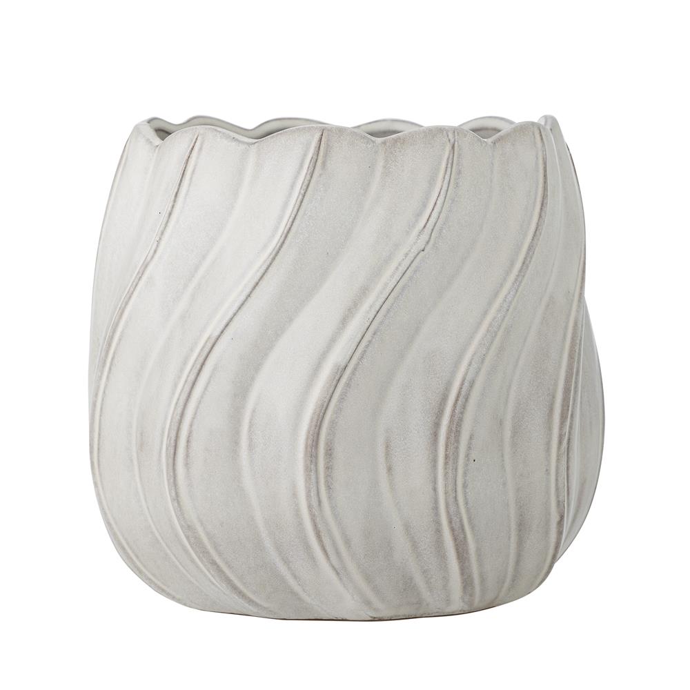 Bloomingville Isidora Blumentopf Weiß Steingut 20 cm