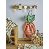 Bloomingville MINI Rudy Garderobe Braun Holz Kindergarderobe 42 x 14 x 7 cm