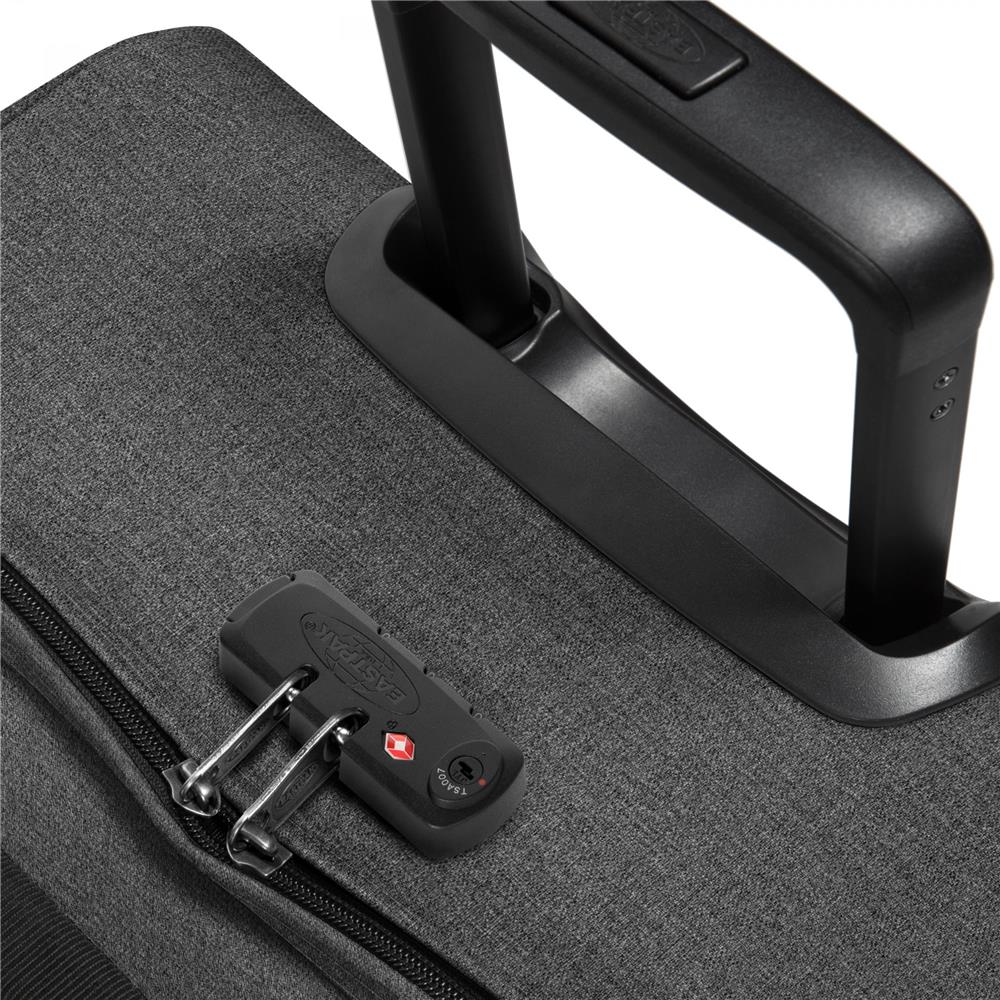 Eastpak TRANVERZ L, Großer Reisetrolley, Black Denim (grau), 121L, Rollkoffer mit 2 Rädern und TSA-Schloss