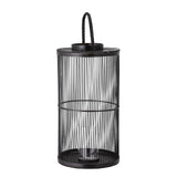 Bloomingville Effie Laterne mit Glas, 29x50,5 cm, aus Bambus in Schwarz