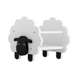 Bloomingville MINI Dolly Bücherständer weiß - Kinder Bücherregal Schaf MDF für Kinderzimmer & Aufbewahrung