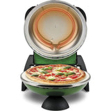 G3Ferrari elektrischer Pizzaofen Delizia Pizzamaker 1200 W für Pizza Ø 31cm grün Pizzamaker mit feuerfestem Naturstein
