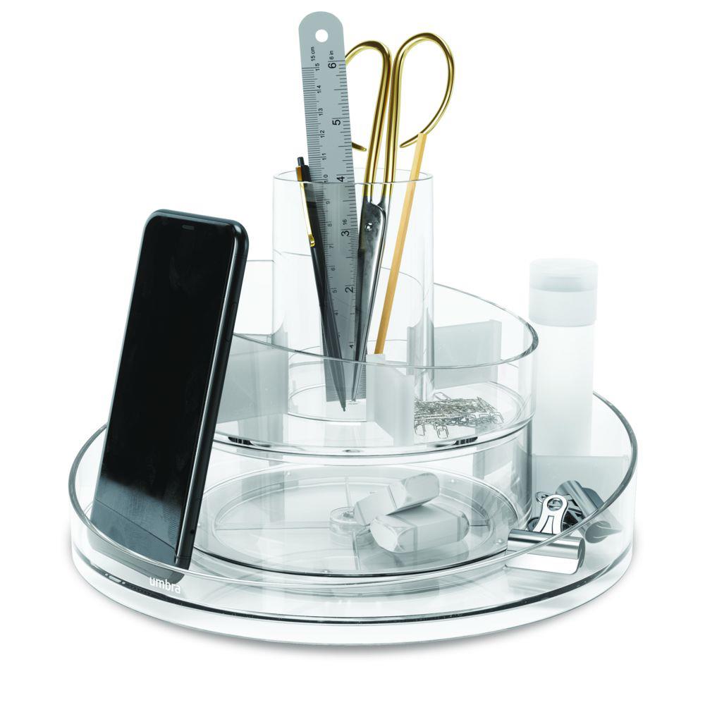 Umbra Cascada Kosmetik und Makeup Organizer mit integriertem Behälter 2-stufig und 36 Grad drehbar