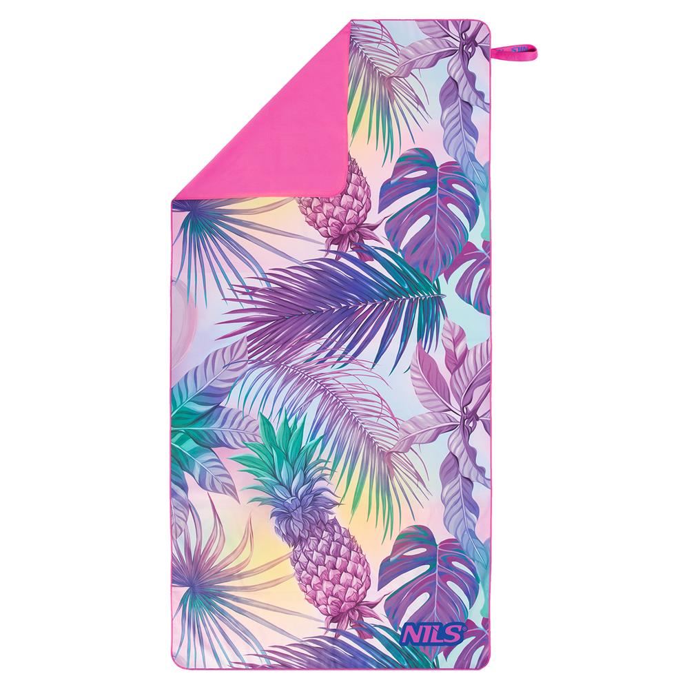 NILS Mikrofaserhandtuch 160x80 cm Ananas - schnelltrocknendes Handtuch für Camping, Strand & Sport