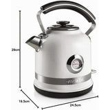 Ariete Moderna Wasserkocher, Weiß, 1,7L, Edelstahlgehäuse, 2000W, Modernes Design