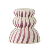 Bloomingville Gabin Kerzenhalter Violett Ø8 cm – Steingut, handbemalt & grafisch