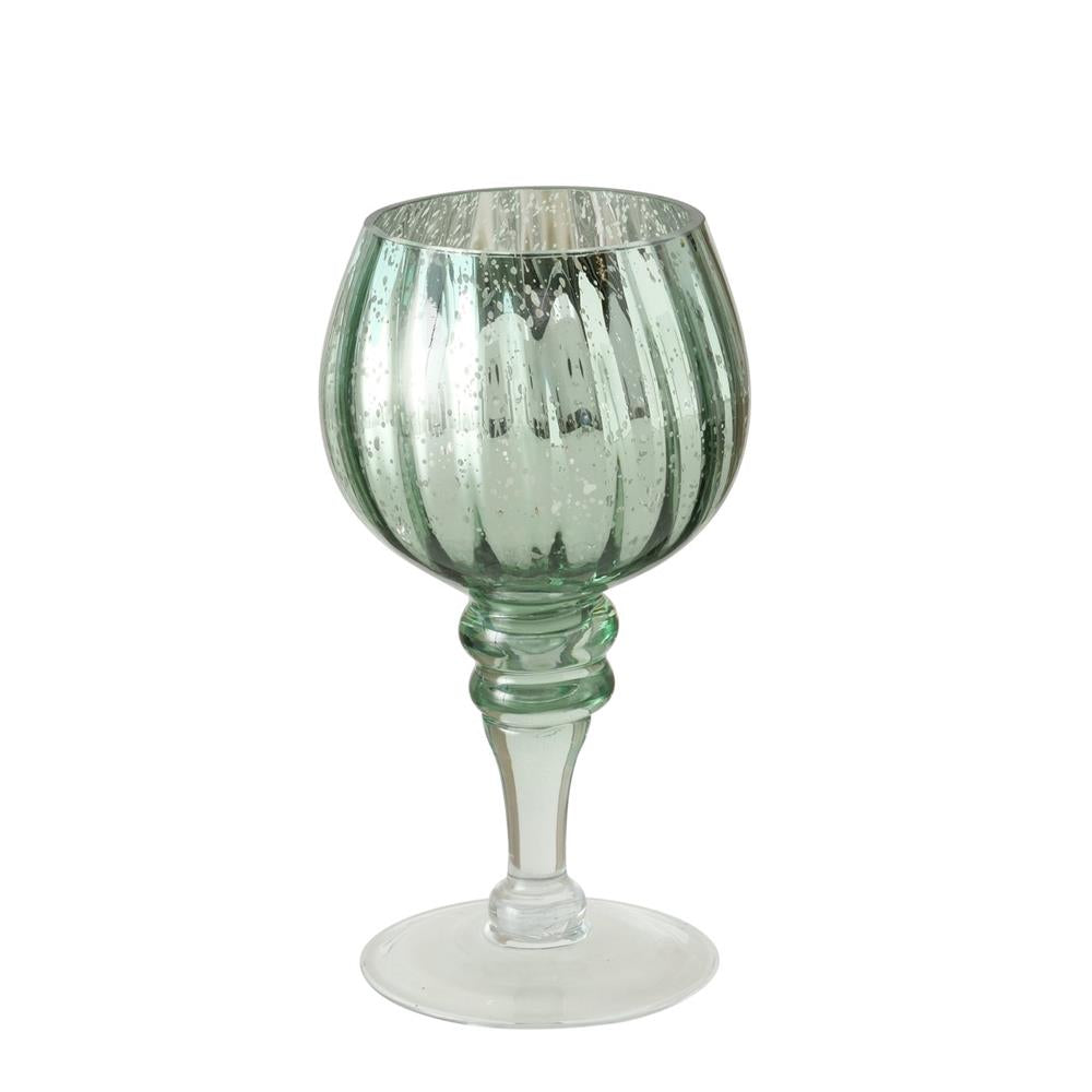 BOLTZE Windlicht Minou 3er Set Glas Grün 30 x 10 cm