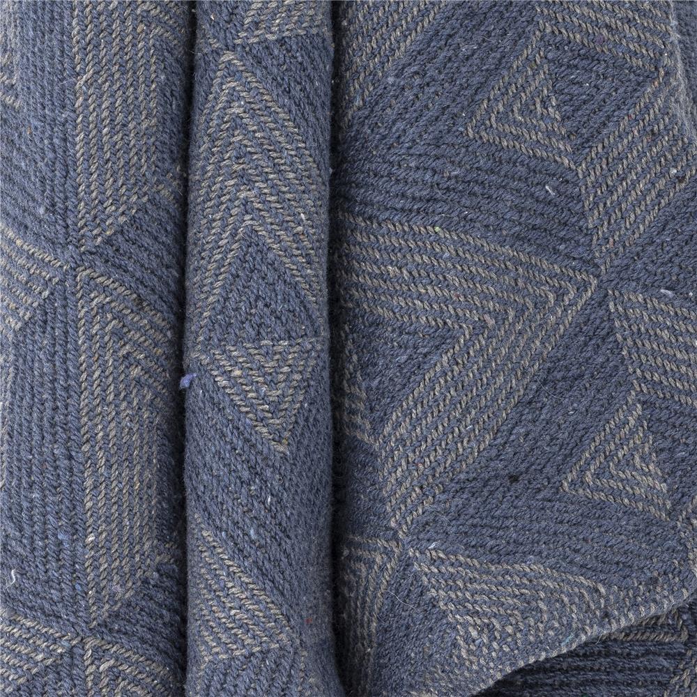 Bloomingville Udine Decke Blau Recycelte Baumwolle L160xW130 cm – geometrische Decke