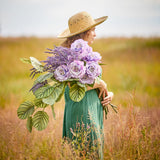 Bloomingville Rose Kunstblume Violett Rosenstrauß 66cm Dekostiel