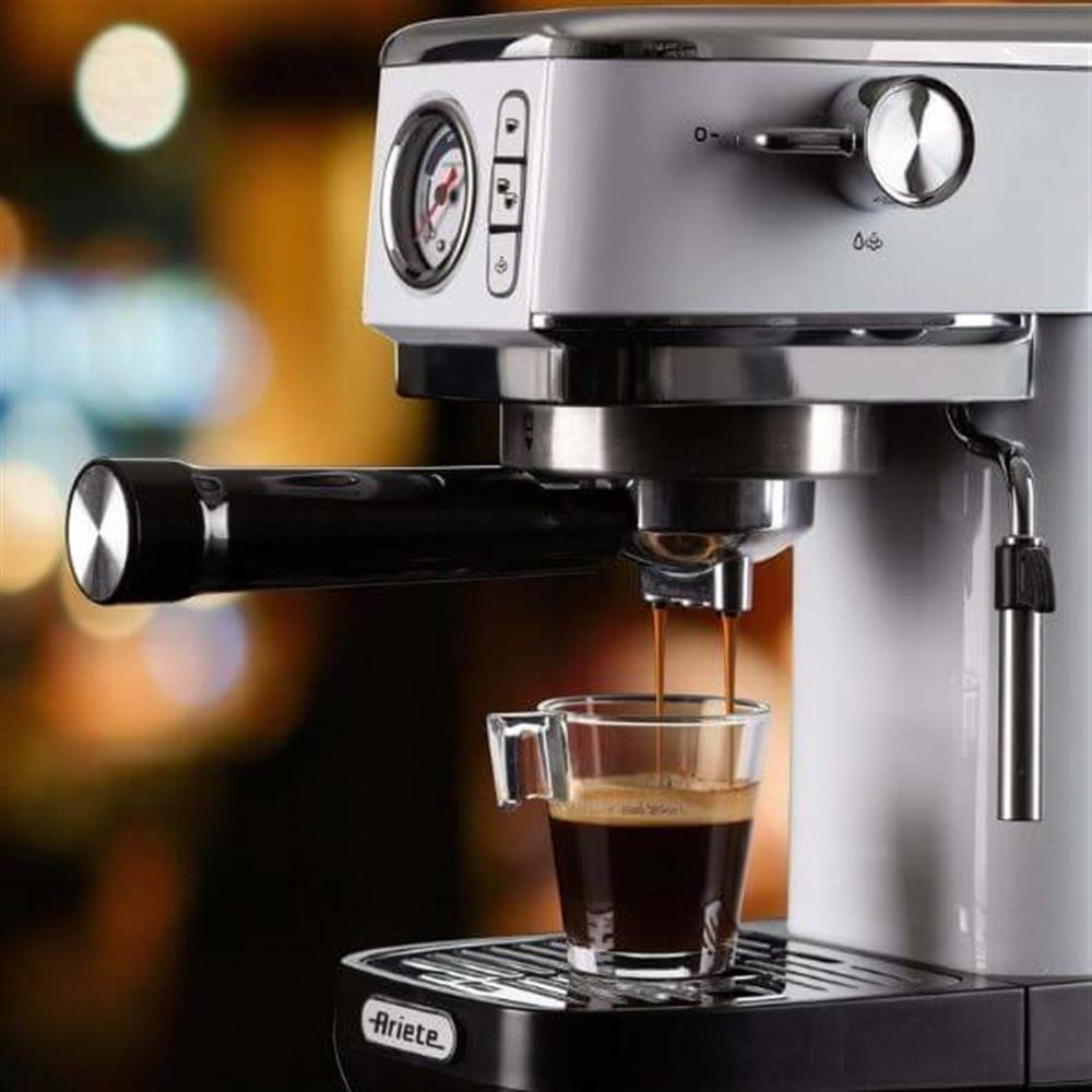 Ariete Moderna Espressomaschine Slim, Weiß, Siebträgermaschine, 1-Tassen-Kaffeemaschine