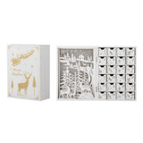 Bloomingville Elimar Adventskalender mit Licht, Weiß, Holzkalender 24 Schubladen