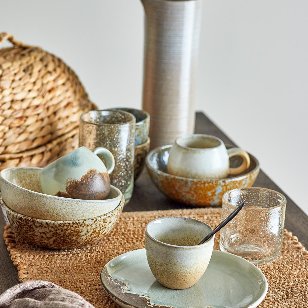 Bloomingville Paula Frühstücksset Natur Steingut 12-teilig – komplettes Frühstücks-Set