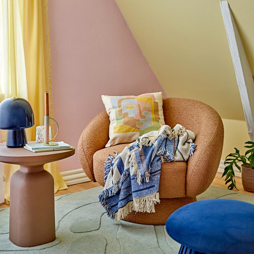 Bloomingville Paddy Tischlampe Blau Glas D20xH26,5 cm – elegante Glaslampe