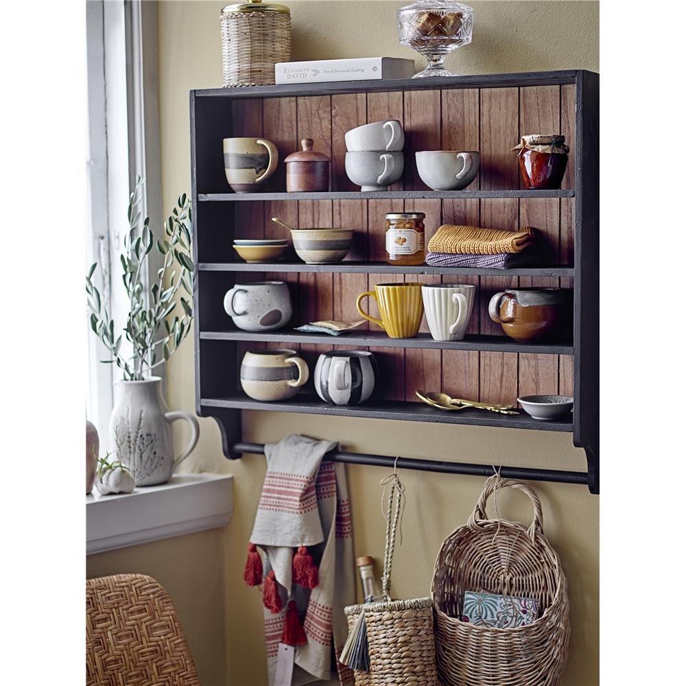 Bloomingville Bea Wasserkrug in Beige 1,5L aus Steingut mit Blumenmotiv im dänischen Design