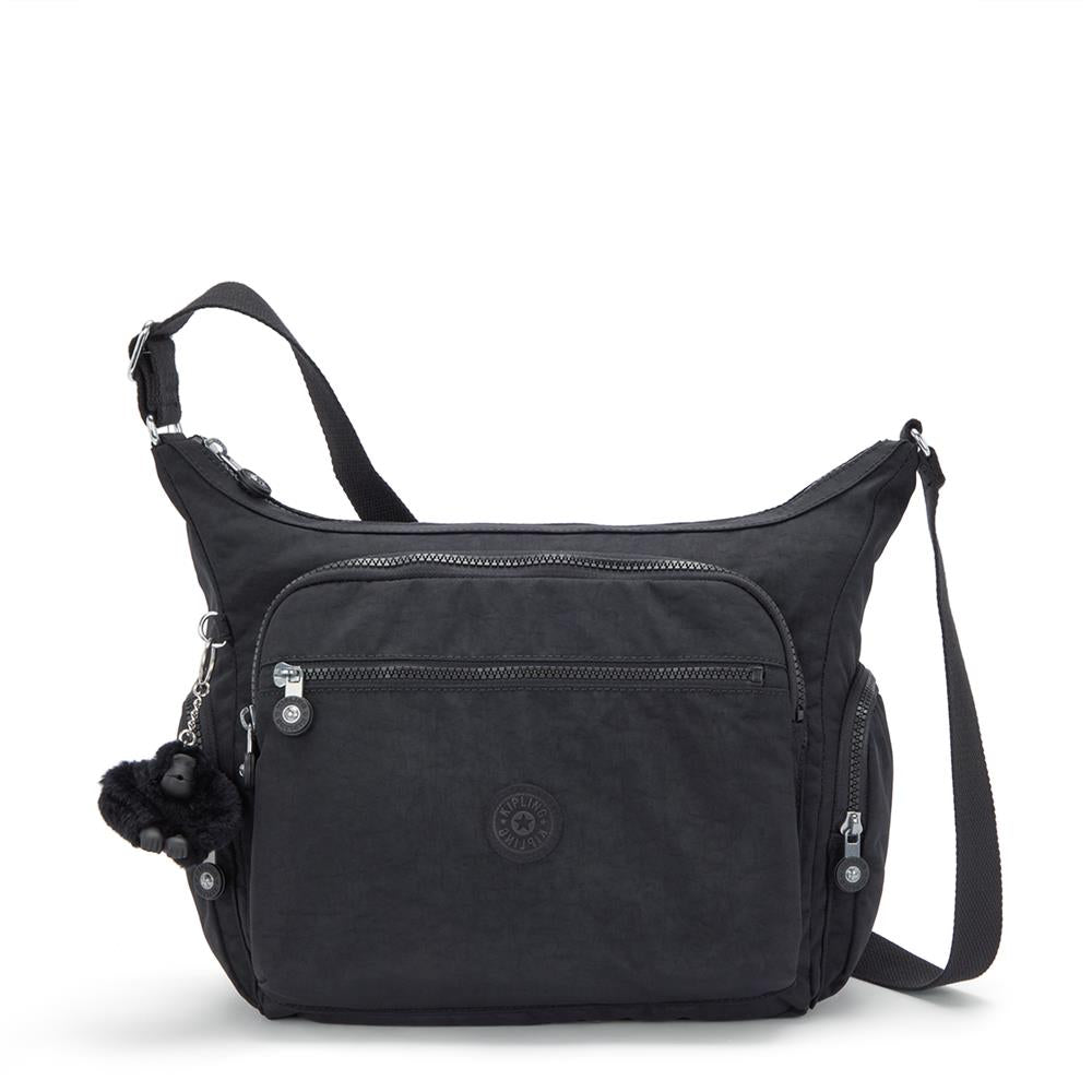 Kipling GABBIE M, Mittelgroße Umhängetasche, Black Noir (schwarz), Schultertasche mit Reißverschluss