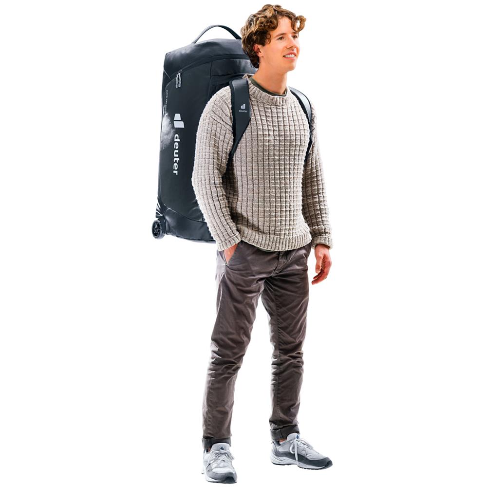 deuter Duffel Pro Roller 90, Reisetrolley, black (schwarz), Rollkoffer mit 2 Rädern