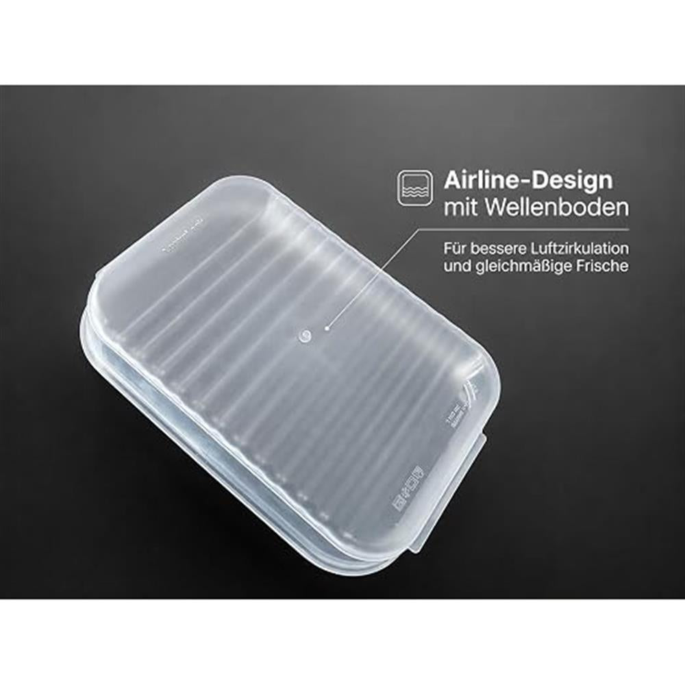 LocknLock Frischhaltedosen 3er Set 1.2L, Transparent, BPA-frei, Rechteckig, Gefriergeeignet bis –20 °C