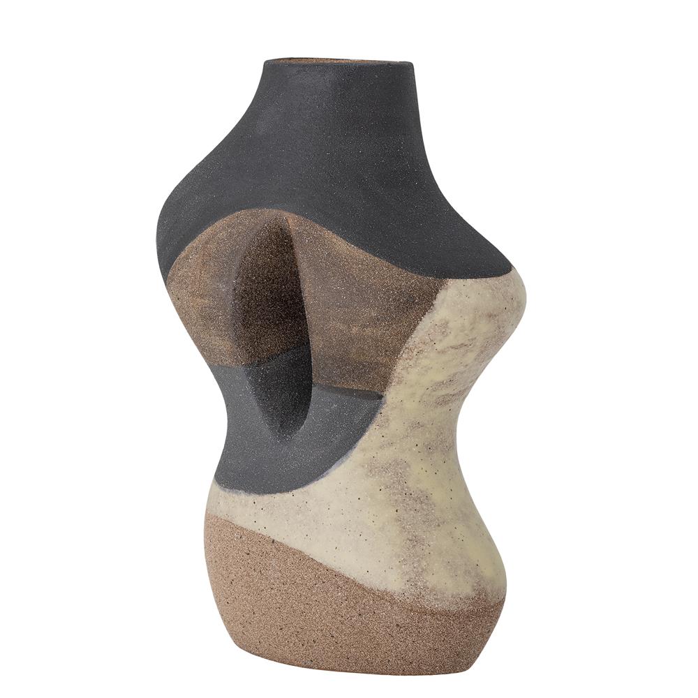 Bloomingville Vica Vase Braun Steingut L19,5xH27xW11,5 cm – skulpturale Designvase