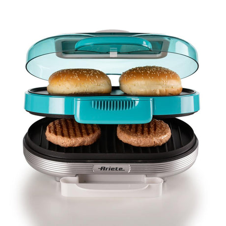 Ariete Party Time Hamburger Maker, Blau, Sandwichmaker, Retro-Design, 50er Jahre-Stil
