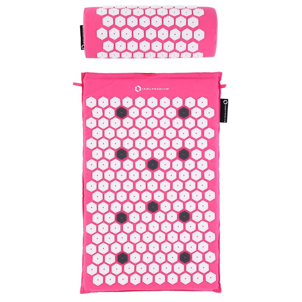 HMS Premium AKM01 Akupressurmatte mit Kissen Rosa/Weiß 11088 Druckpunkte