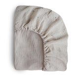 Mushie Extra weiches Musselin-Kinderbettlaken, Falling Stars, 132x71cm Spannbettlaken