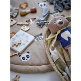 Bloomingville MINI Miko Spielmatte Zootiere 100cm rund Braun Baumwolle Spielteppich dänisches Design