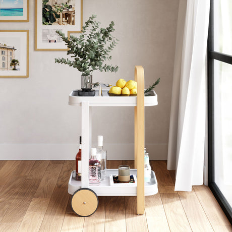 Umbra Bellwood Barwagen, Aufbewahrungswagen, Servierwagen in Weiß/Natur