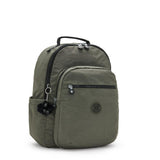 Kipling SEOUL L, Großer Rucksack, Green Moss (grün), 27L, mit 15-Zoll-Laptopfach