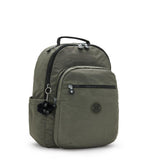 Kipling SEOUL L, Großer Schulrucksack mit 15-Zoll-Laptopfach, 27L, Green Moss (grün)