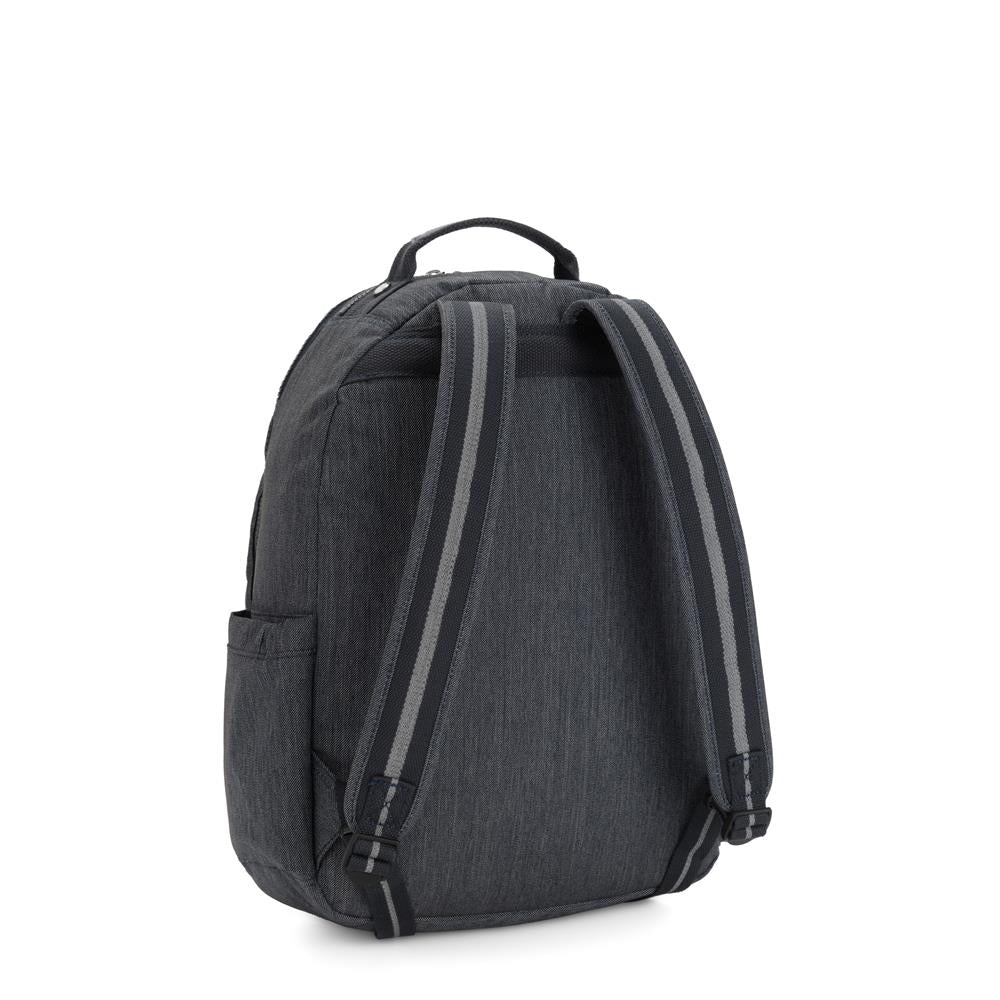 Kipling SEOUL L, Großer Schulrucksack mit 15-Zoll-Laptopfach, 27L, Marine Navy (blau)