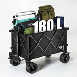 NILS CAMP XXL Bollerwagen faltbar 180L in Schwarz -Campingwagen für Strand & Garten