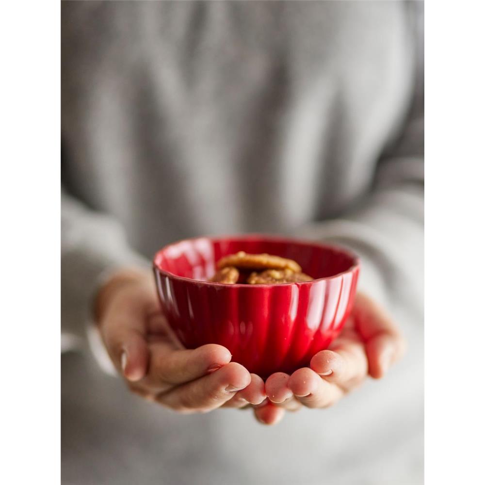 Bloomingville Latina Schale, Rot, Steingut, 400 ml, dänisches Design