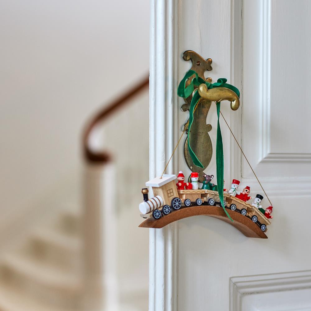 Bloomingville Bertie Weihnachtsanhänger Zug Rot Birkenholz Christbaumschmuck