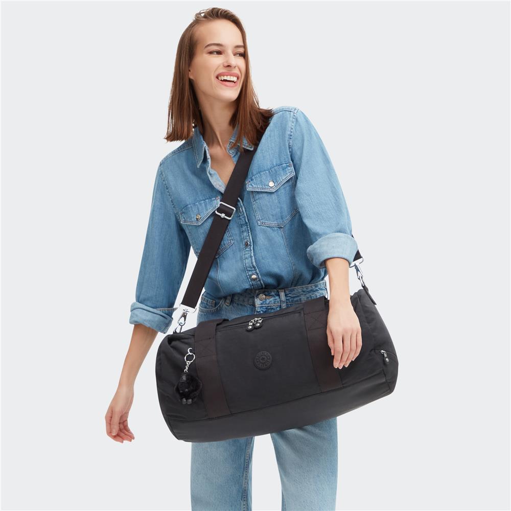 Kipling ARGUS S, Kleine Reisetasche, Black Noir (schwarz), 35L, Seesack mit Schuhfach