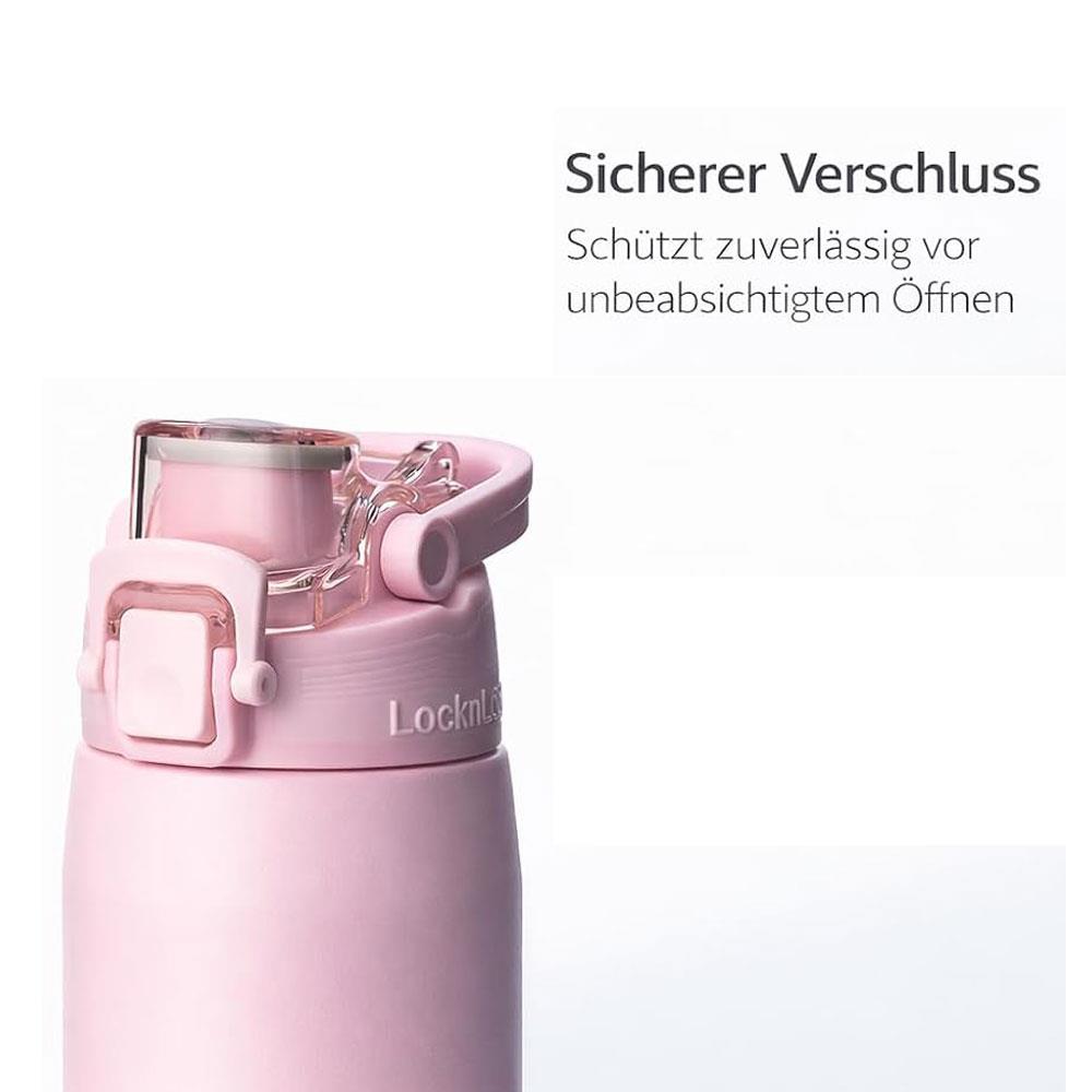 LocknLock Edelstahl Trinkflasche 720 ml Schwarz - Thermoflasche One-Touch auslaufsicher