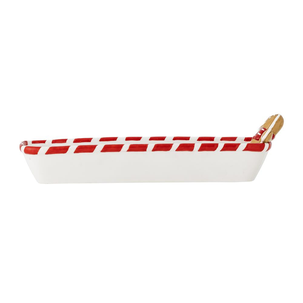 Bloomingville Ginnie Servierschale – Servierplatte mit Lebkuchenmann, Weihnachten, dänisches Design