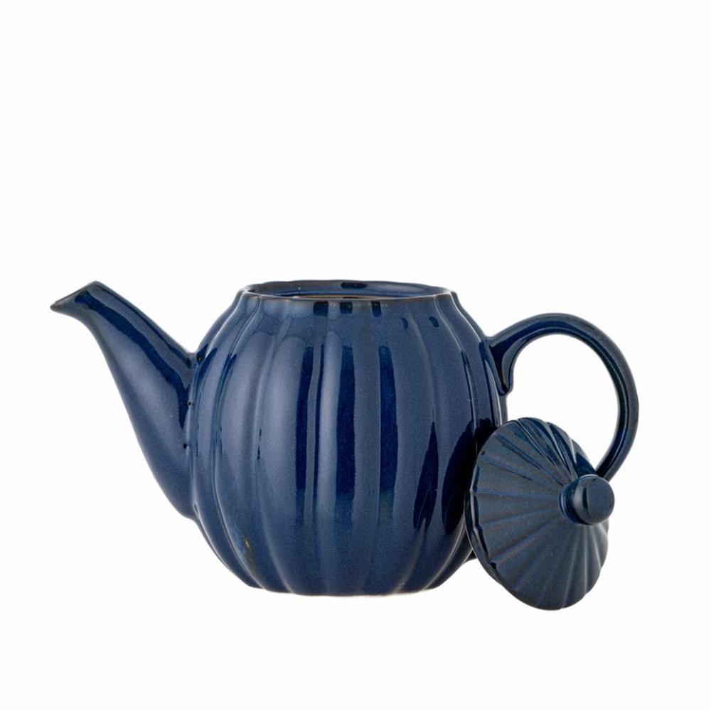 Bloomingville Latina Teekanne, Dunkelblau, 1 Liter, Steingut, dänisches Design