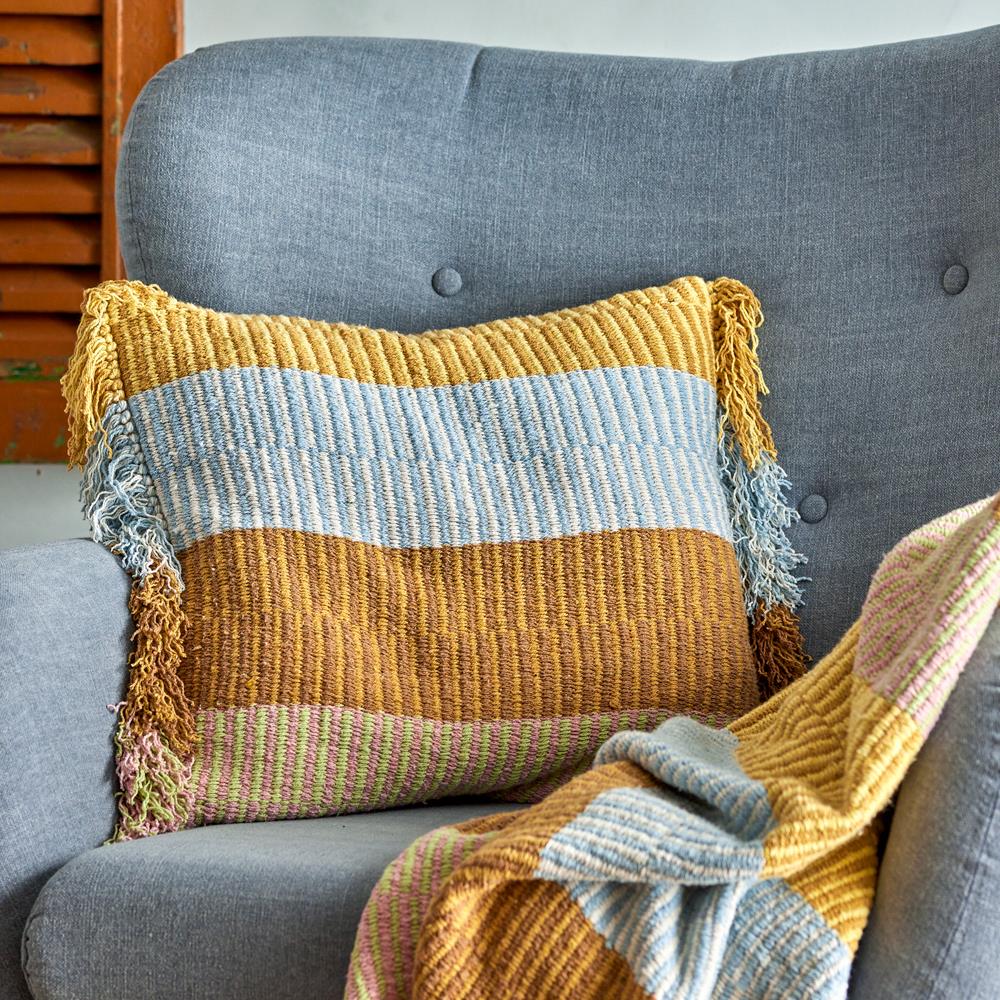 Bloomingville Isnel Decke bunt recycelte Baumwolle 160x130 cm