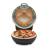 G3Ferrari Pizzaofen Pizza Pummarola schwarz Pizzamaker bis zu 420 °C 1200W 2 feuerfeste Steinplatten