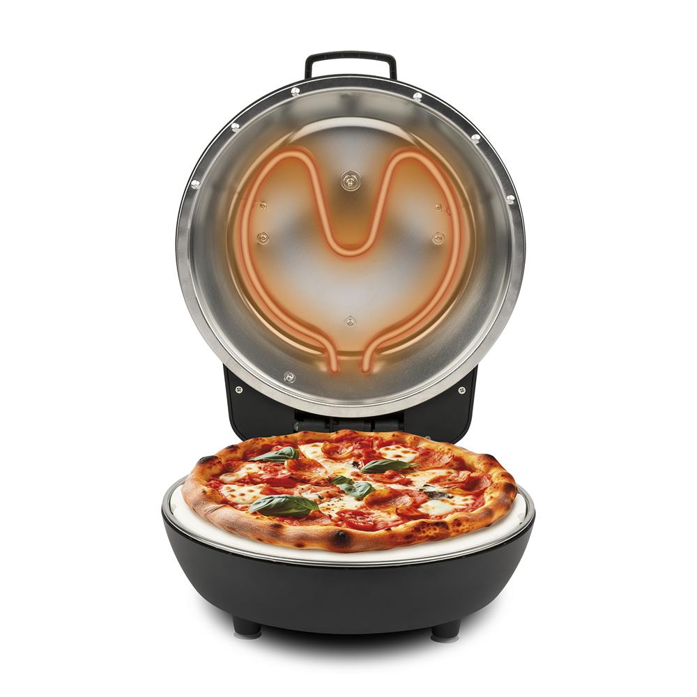 G3Ferrari Pizzaofen Pummarola bis 420 °C Temperaturanzeige und Wendestein Pizzamaker 1200W schwarz