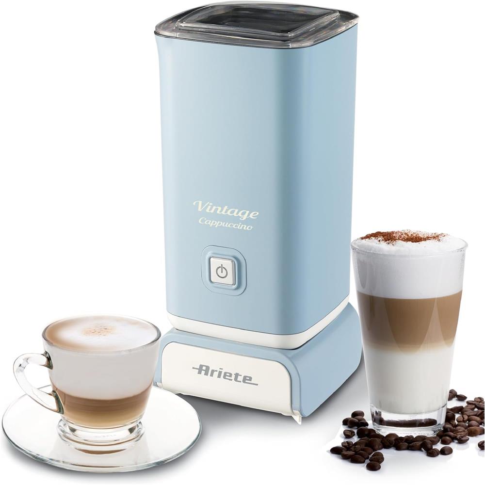 Ariete Vintage Milchaufschäumer, Blau, Elektrischer Milchschäumer, 250ml, 500W, Retro-Stil