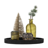 Bloomingville Sanga Tablett mit Teelichthaltern Grün Glas 6er Set Weihnachtsdeko
