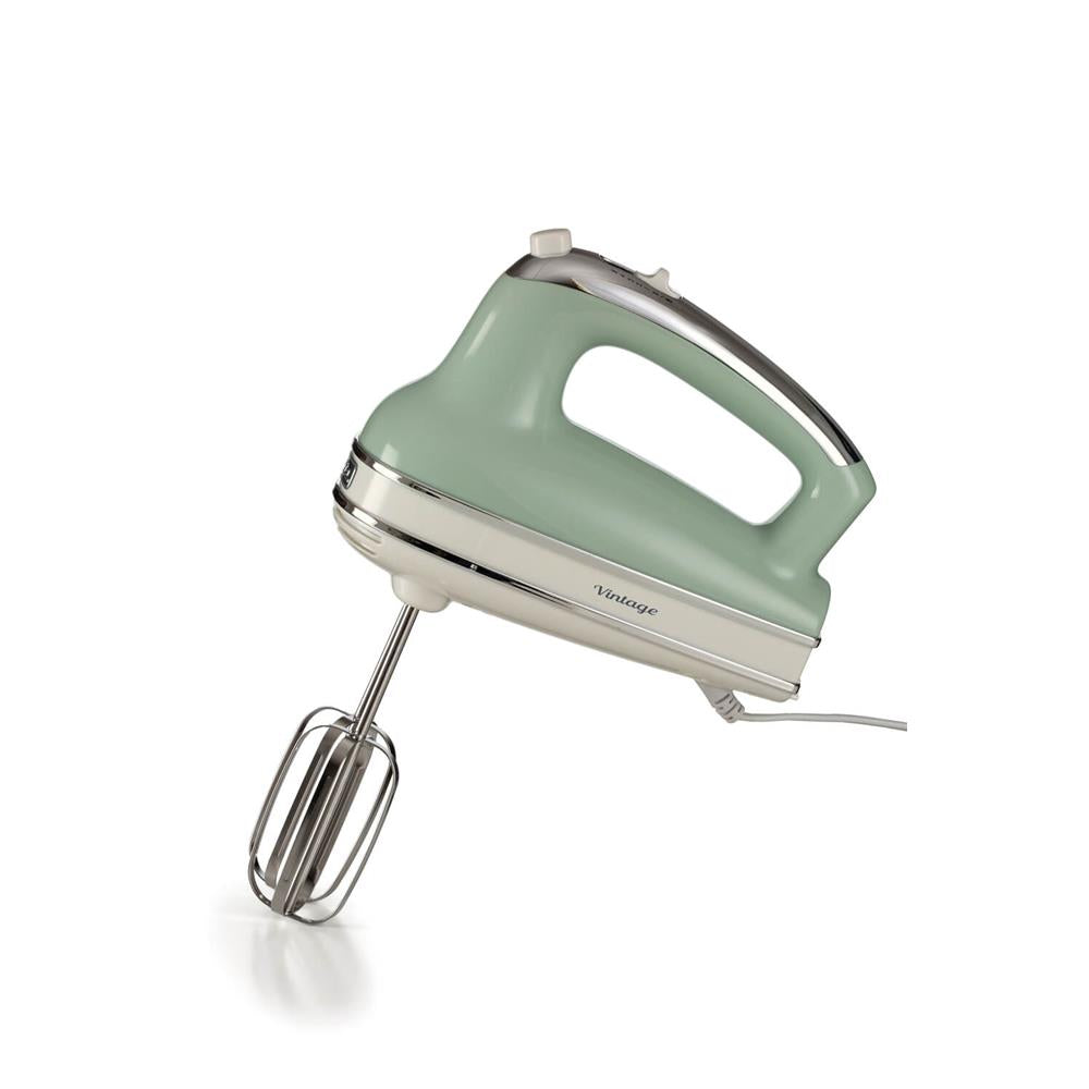 Ariete Vintage Handmixer, Grün, Elektrischer Mixer 450W, 5 Stufen Turbo, Schneebese, Knethaken