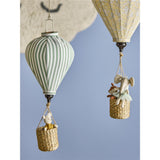 Bloomingville MINI Pomp Mobile, Grün, Heißluftballon klein, Kinderzimmer, Dekoration