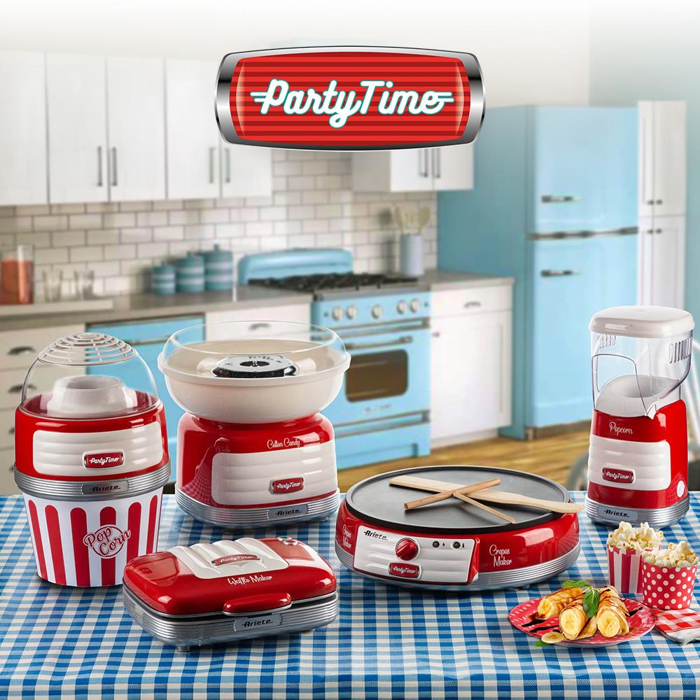 Ariete Party Time Hamburger Maker, Rot, Sandwichmaker, Retro-Design, 50er Jahre-Stil