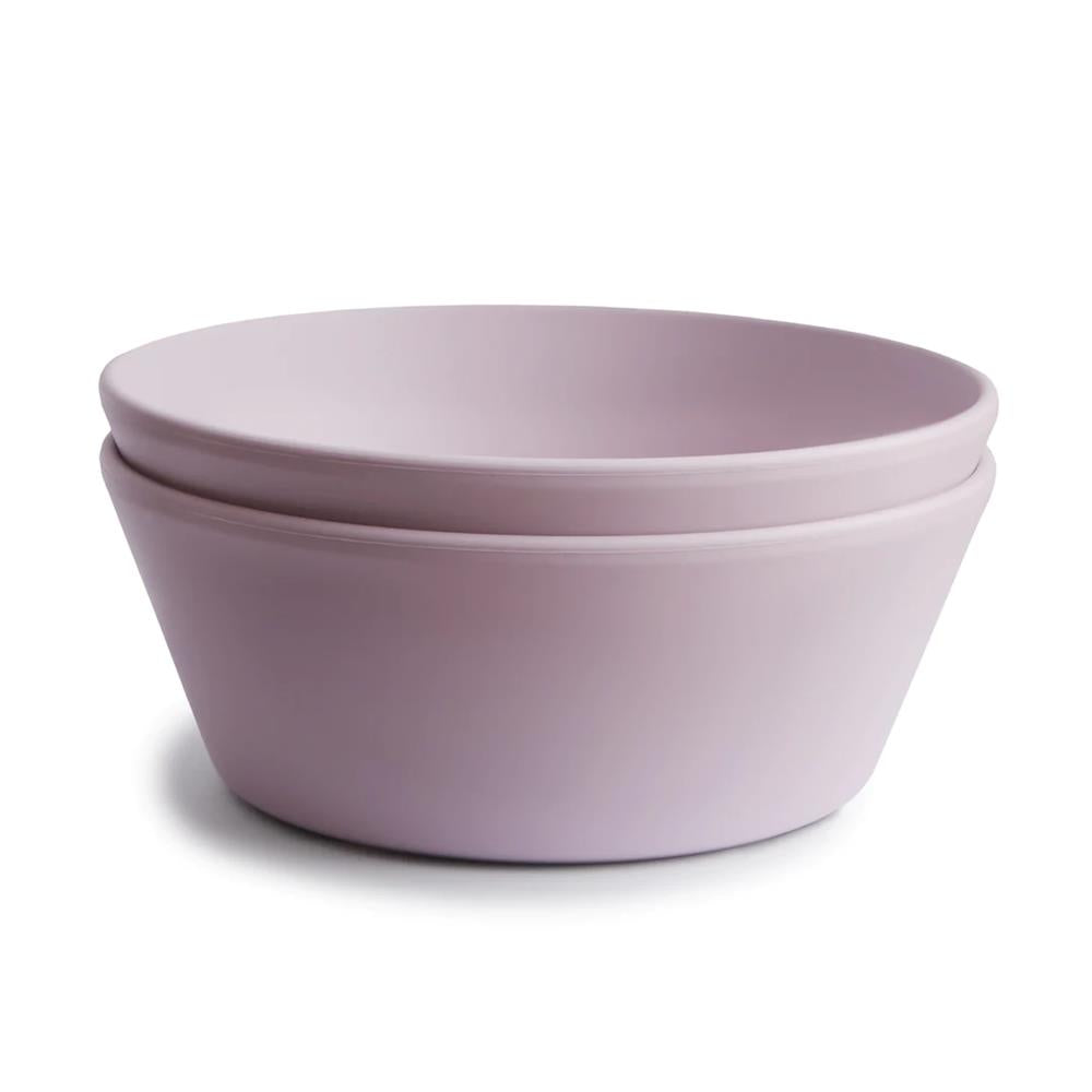 Mushie Kinderschüssel 2er Set, Soft Lilac, rund, BPA-frei