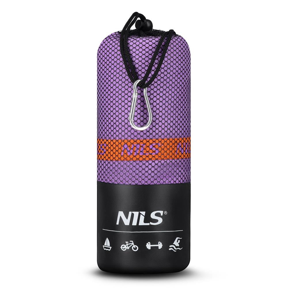 NILS Mikrofaserhandtuch 180x100 cm in Violett - schnelltrocknendes Handtuch für Camping, Strand & Sport