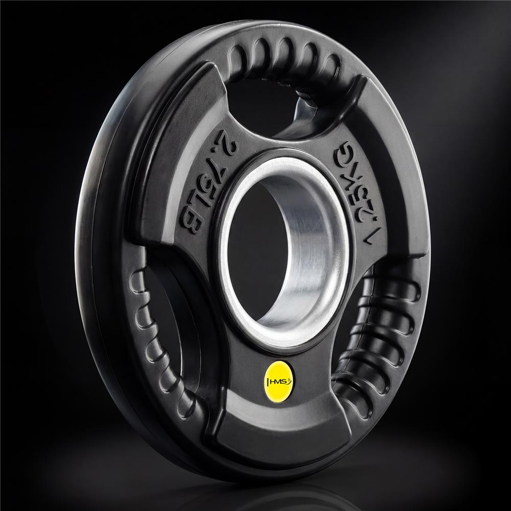 Hantelscheibe 1,25 kg Gummiert 50 mm mit Tri-Grip-Griffe | HMS TOK01 PRO