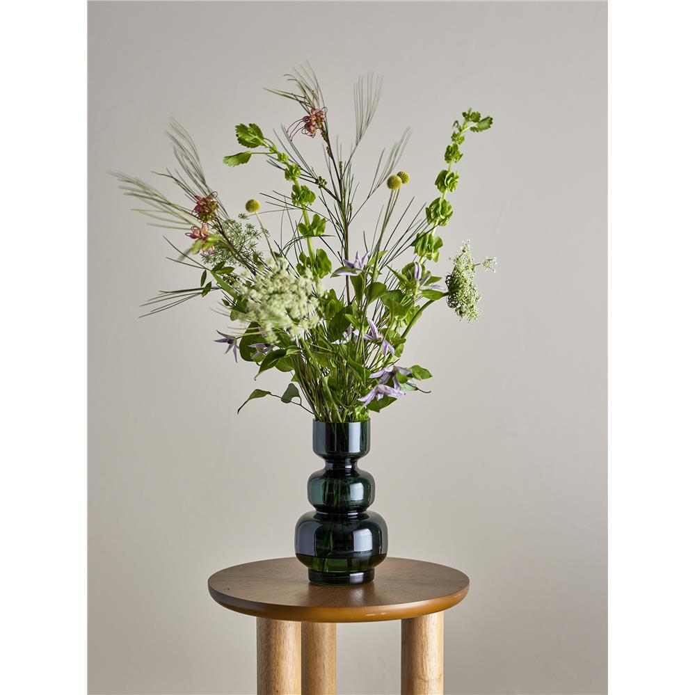 Bloomingville Johnson Vase Grün Glas 14,5 x 25 cm Blumenvase Dekovase Dänisches Design